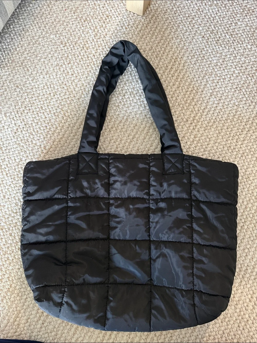 ASOS Black Quilted Puffer Tote Bag